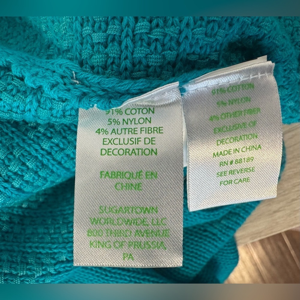Lilly Pulitzer Maldives Green Tatum Long Cardigan Fringe Hem Cotton Coastal Sml - Picture 12 of 12